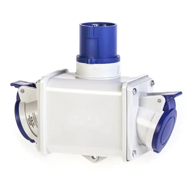 Adapter duopływowy 2x250V 16A