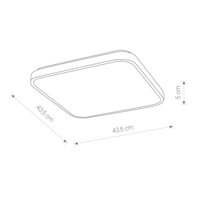 Agnes Square Lampa sufitowa 43,5 cm czarna