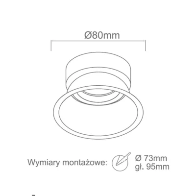 AGO Lampa sufitowa wpuszczana biała