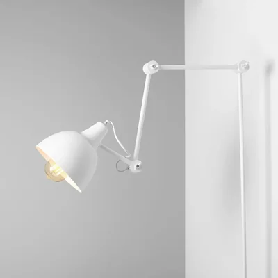 AIDA Lampa ścienna E27 IP20 biała