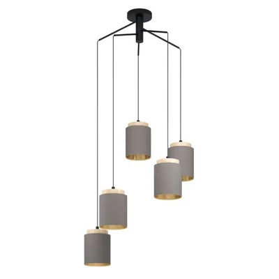 ALBARIZA Lampa wisząca pięciopunktowa 70cm 40W E27 IP20 cappuccino