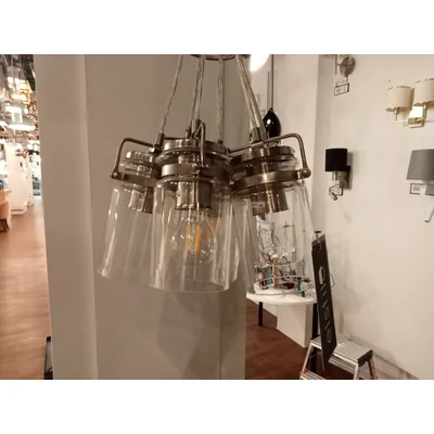 BRINLEY 6 Lampa wisząca sześciopunktowa nikiel szczotkowany