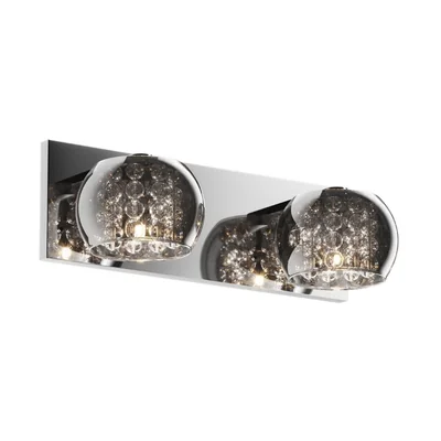 CRYSTAL Lampa ścienna podwójna 37 cm chrom