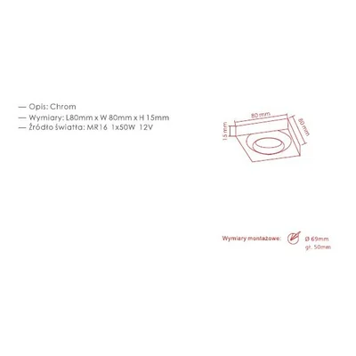 DARDO Lampa wpuszczana chrom