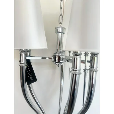 DIABLO Lampa wisząca E14 IP20 srebrna z białymi abażurami