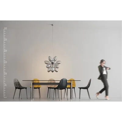 DIANA Lampa wisząca G9 IP20 srebrna z dymionymi kloszami