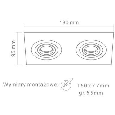 Fasto II Alluminio Lampa sufitowa wpuszczana aluminium szczotkowane