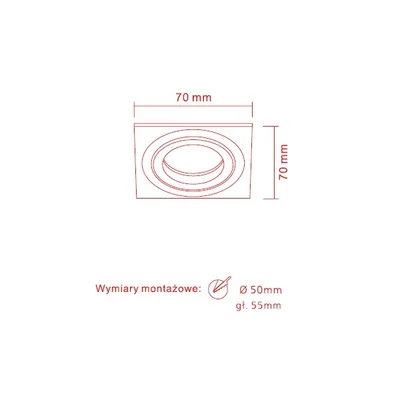 Filo Alluminio Lampa sufitowa wpuszczana aluminium szczotkowane