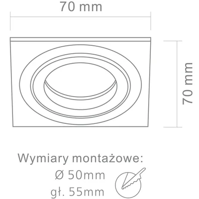 Filo Alluminio Lampa sufitowa wpuszczana aluminium szczotkowane