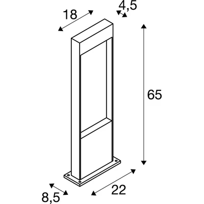 FLAT POLE 65 Słupek zewnętrzny 10W 400lm 3000K/4000K IP65 brązowy