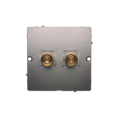 Gniazdo głośnikowe pojedyncze -1 kolumna głośnikowa (moduł) inox (metalik)