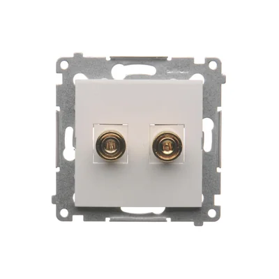 Gniazdo głośnikowe pojedyncze (moduł) białe