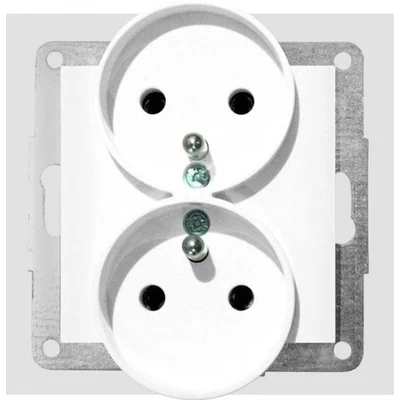 Gniazdo podwójne 2P+Z z zaciskami śrubowymi antracyt, fiorena
