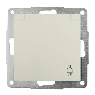 Gniazdo z uziemieniem z uchylną osłoną z zaciskami śrubowymi kremowy