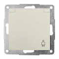 Gniazdo z uziemieniem z uchylną osłoną z zaciskami śrubowymi kremowy