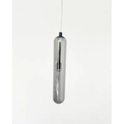 GUSTAVE Lampa wisząca G9 IP20 czarna z dymionym kloszem