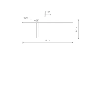 IMPULSE Kinkiet 61cm 6W 3000K 200lm LED zintegrowany IP20 czarny