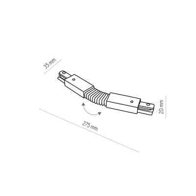 Łącznik elastyczny do szynoprzewodów 1F Zumaline czarny