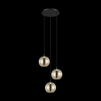 LEMORIETA Lampa wisząca potrójna czarna