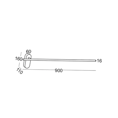 LINE Lampa ścienna 10W 600lm 3000K czarna