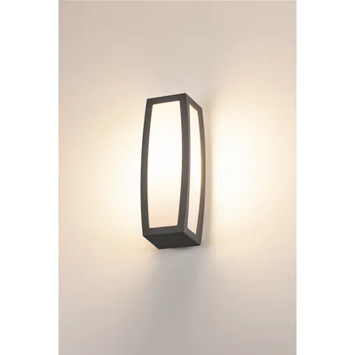 MERIDIAN BOX SENSOR Lampa zewnętrzna ścienna E27 IP54 antracytowa z czujnikiem ruchu