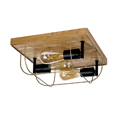 NETUNO Plafon 34cm 15W IP20 sosna bejcowana