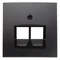 Płytka do gniazda przyłączeniowego UAE podwójnego (telefonicznego,komputerowego) antracyt mat