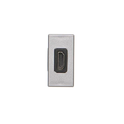 Płytka K45/2 adapter HDMI-HDMI 22, 5x45mm + wkład, aluminium