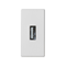 Płytka K45/2 złącza USB typ A żeńskie 22, 5x45mm + gniazdo, zaciski śrubowe, czysta biel