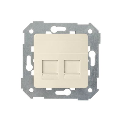 Pokrywa gniazda RJ45 2 gniazda z adapterem i żaluzjami beż