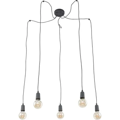 QUALLE 5X60W E27 WISZĄCA CZARNA
