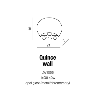 QUINCE WALL Lampa ścienna biała