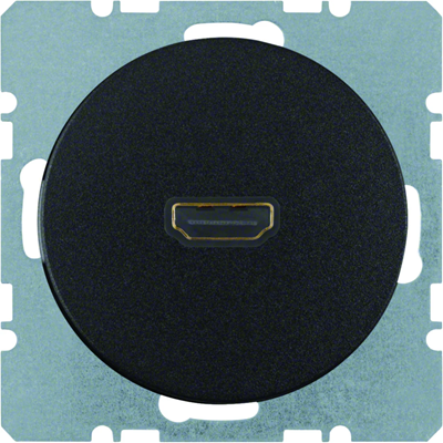 R.1/R.3 Gniazdo HDMI z przyłączem 90° czarne połysk