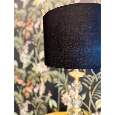 REA II Lampa stołowa E27 IP20 złota z czarnym abażurem