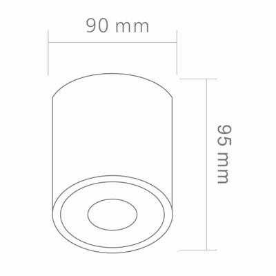 Rullo Nero IP44 Lampa sufitowa czarna