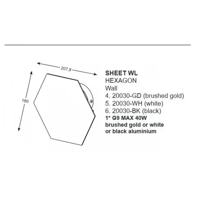 SHEET Lampa ścienna czarna