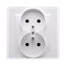 SIMON 10 Gniazdo wtyczkowe podwójne z uziemieniem MONOBLOCK (moduł) 16A 230V kompletne białe