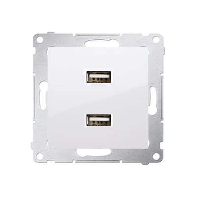 SIMON 54 Ładowarka USB podwójna biała