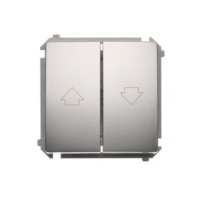 SIMON BASIC Przycisk żaluzjowy pojedynczy (moduł) 10A, 250V, zaciski śrubowe, srebrny mat, metalizowany