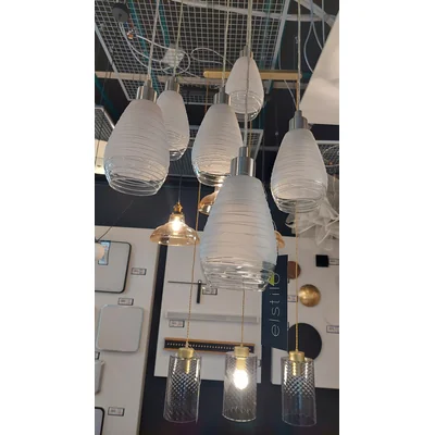 SIRACUSA Lampa wisząca sześciociopunktowa nikiel satynowy