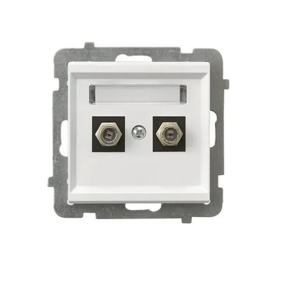 SONATA Gniazdo antenowe podwójne typu F biały