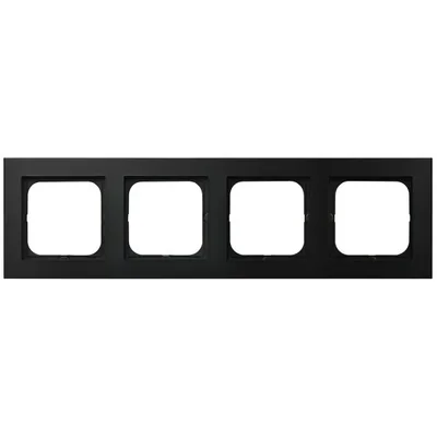 SONATA Ramka poczwórna czarny metalik
