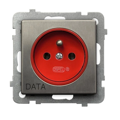 SONATA STAL INOX Gniazdo pojedyncze z uziemieniem DATA stal inox