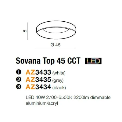 SOVANA 45 Lampa sufitowa czarna