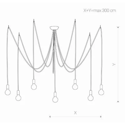 SPIDER Lampa wisząca E27 IP20 czarna