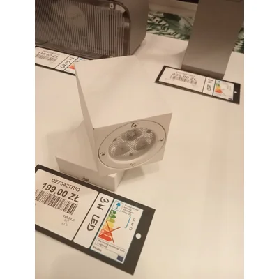 TIBER Lampa ścienna ekspozycyjna biała