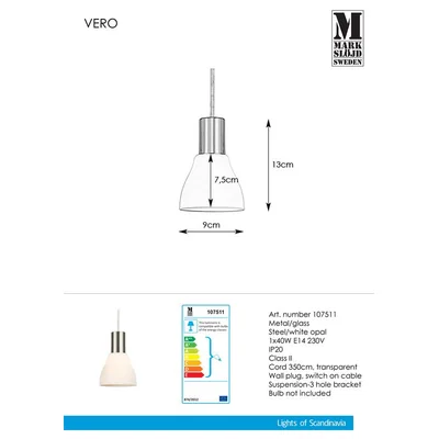 VERO Lampa wisząca stal